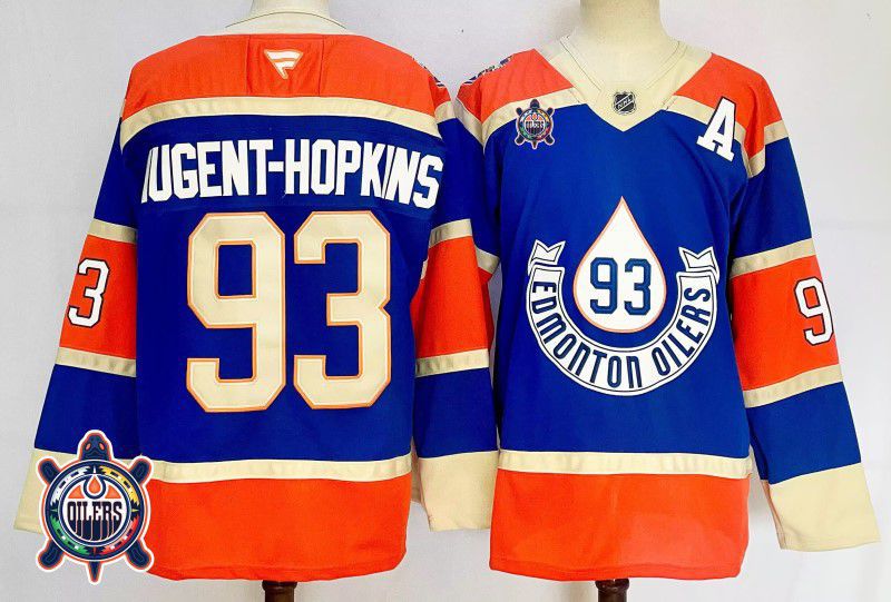 Men Edmonton Oilers #93 Nugent-Hopkins Blue Fanatics 2025 NHL Jersey style 6